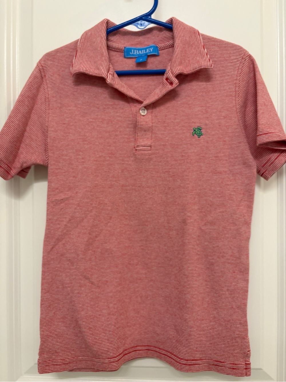 J. Bailey Boys Red Pinstripe Polo